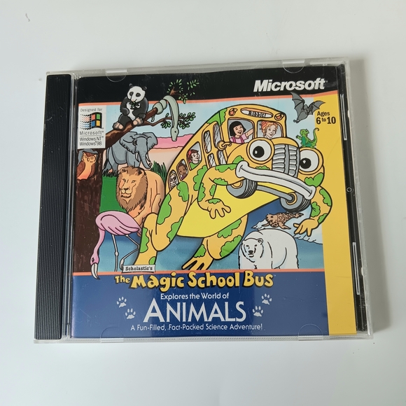 Microsoft Scholastic 90s Magic School Bus Explores World Of Animals PC Game - Picture 1 of 9